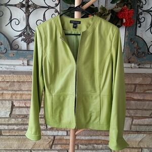 Valerie Stevens Green Apple 100% Leather Green Women's Jacket_Med